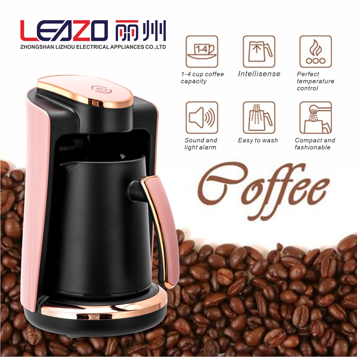 LEAZO Customized  coffee machine, household foaming high pressure steam coffee machine, fancy foaming drip coffee maker