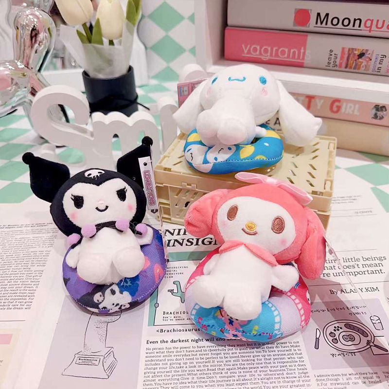 New 11 cm  Melody Kitty Stuffed Plush Doll Cute Cartoon Anime Kuromi keychain accessory Plush Stuffed Hellokitty Plush