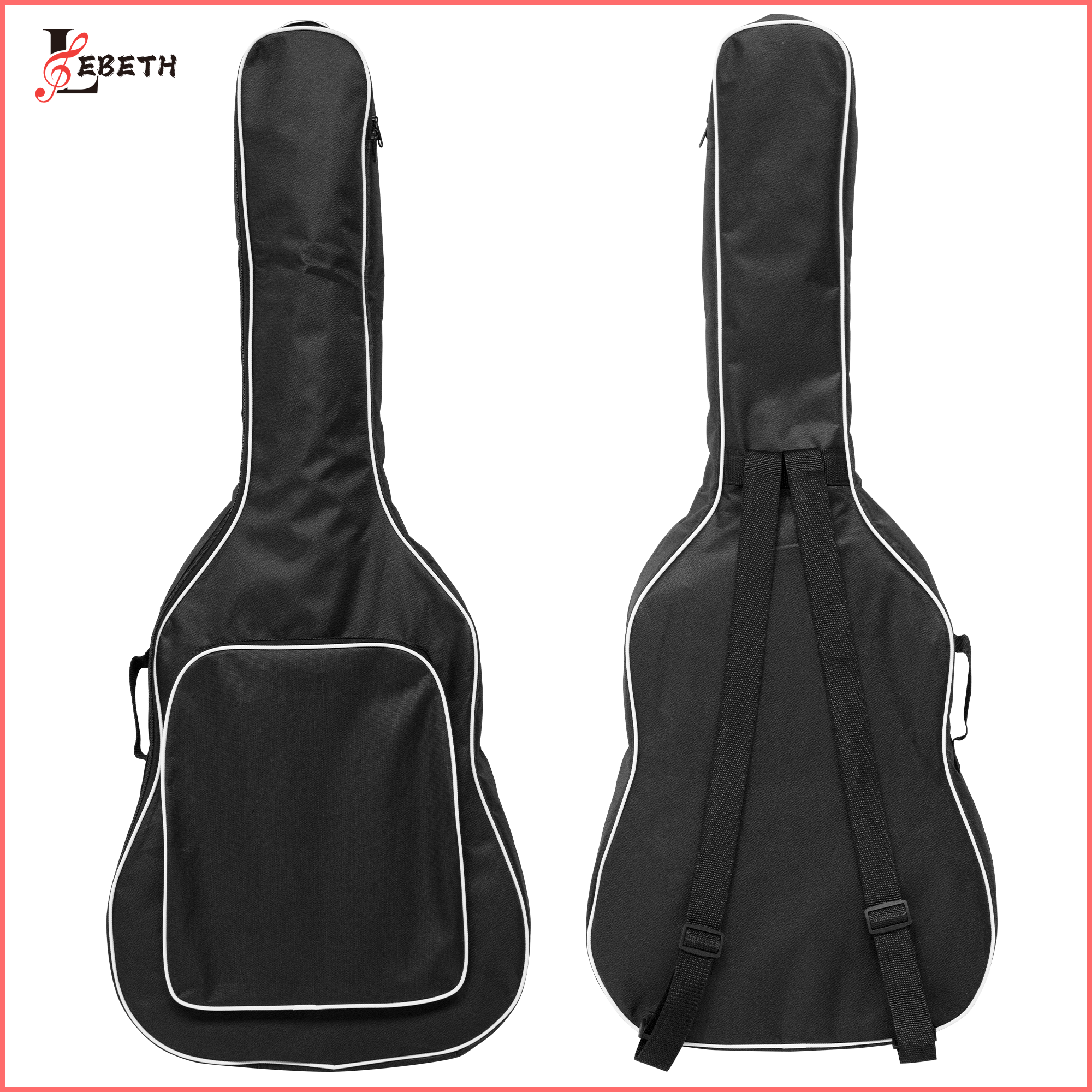 GB-19 41 Inch Acoustic Guitar Bag 0.35 Inch Thick Padding Water Resistant Dual Adjustable Shoulder Strap Guitar Case