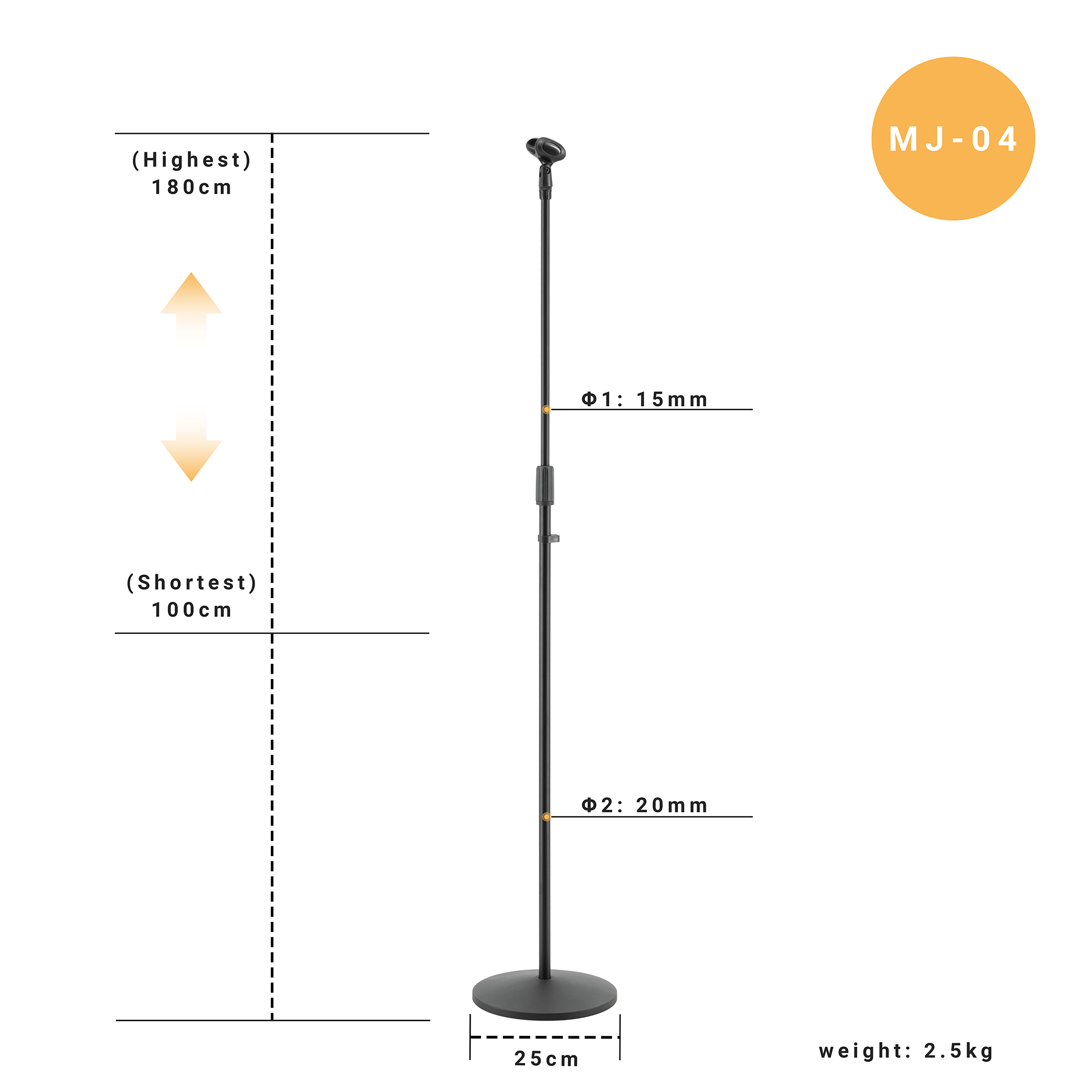 MJ-04 wholesale Standing Studio Can Be Used In Meetings Speeches Stage Professional Microphone Metal