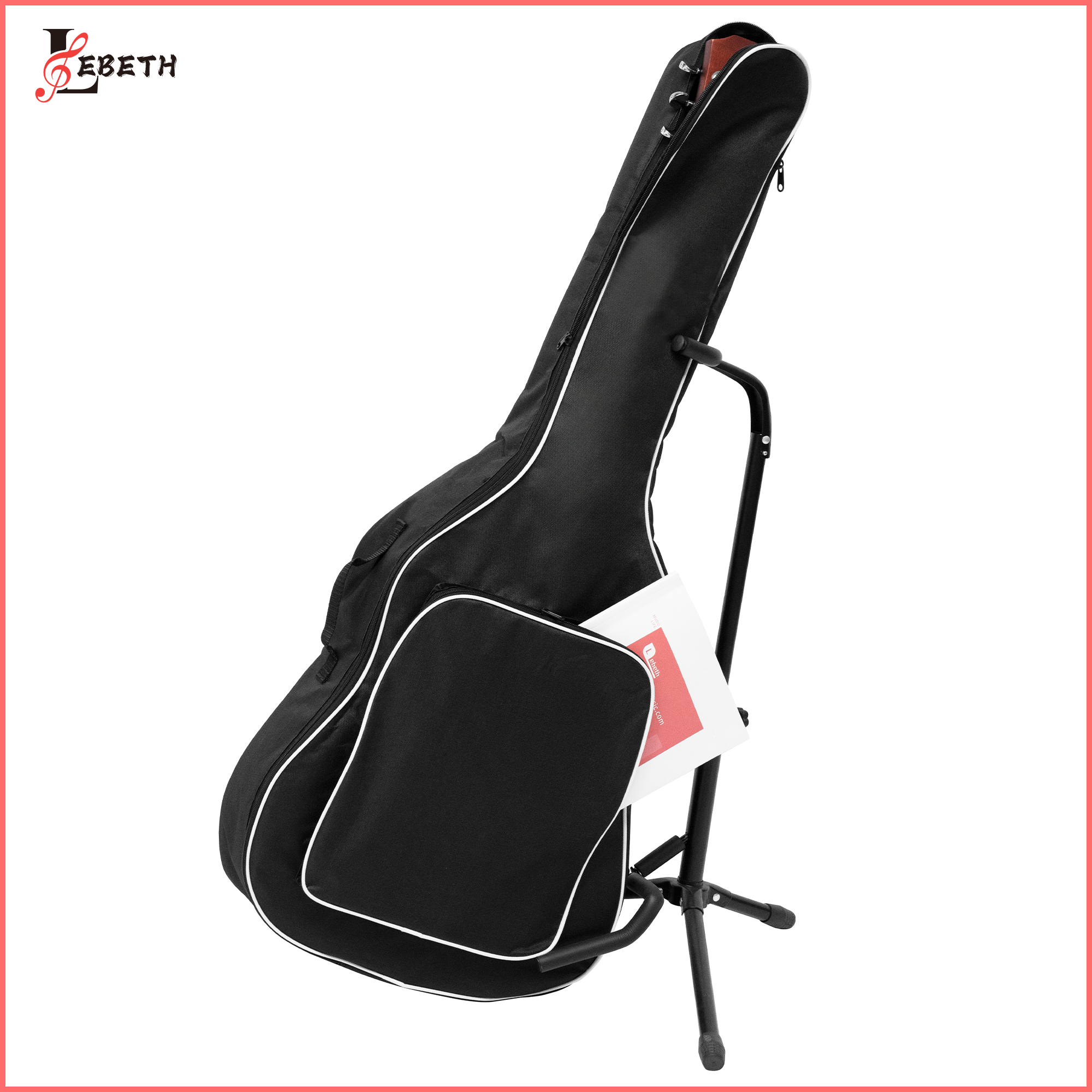 GB-19 41 Inch Acoustic Guitar Bag 0.35 Inch Thick Padding Water Resistant Dual Adjustable Shoulder Strap Guitar Case