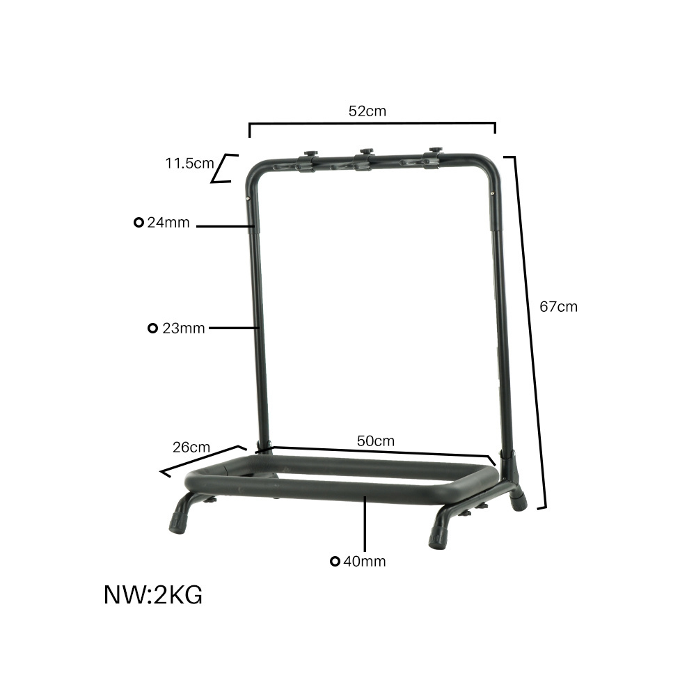 Folding Metal Guitar Stand Rack For Electric Acoustic Bass Guitar 3/5/7/9 Slot Positions Guitar Display