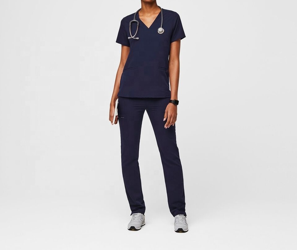 New fashion Navy Blue Medical Uniforms women Nursing Scrubs Joggers Scrubs Sets Uniforms Male and Female Scrub Sets