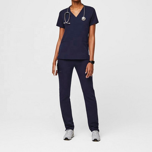 New fashion Navy Blue Medical Uniforms women Nursing Scrubs Joggers Scrubs Sets Uniforms Male and Female Scrub Sets