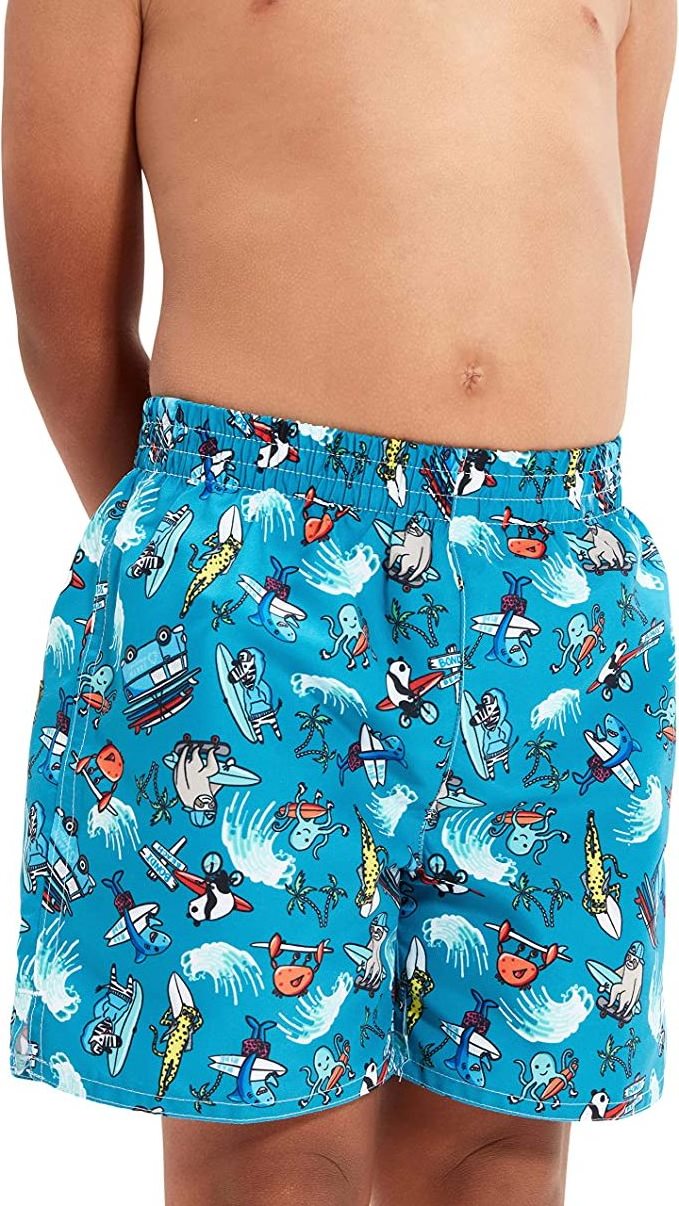 summer Kids Colorful Elastic Cute Cartoon Sea animal print shorts baby boys swimming trunks