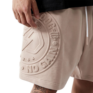 Custom 3D Embossed Logo Shorts Mens Short Set 100% Cotton French Terry Tech Fleece Shorts For Men