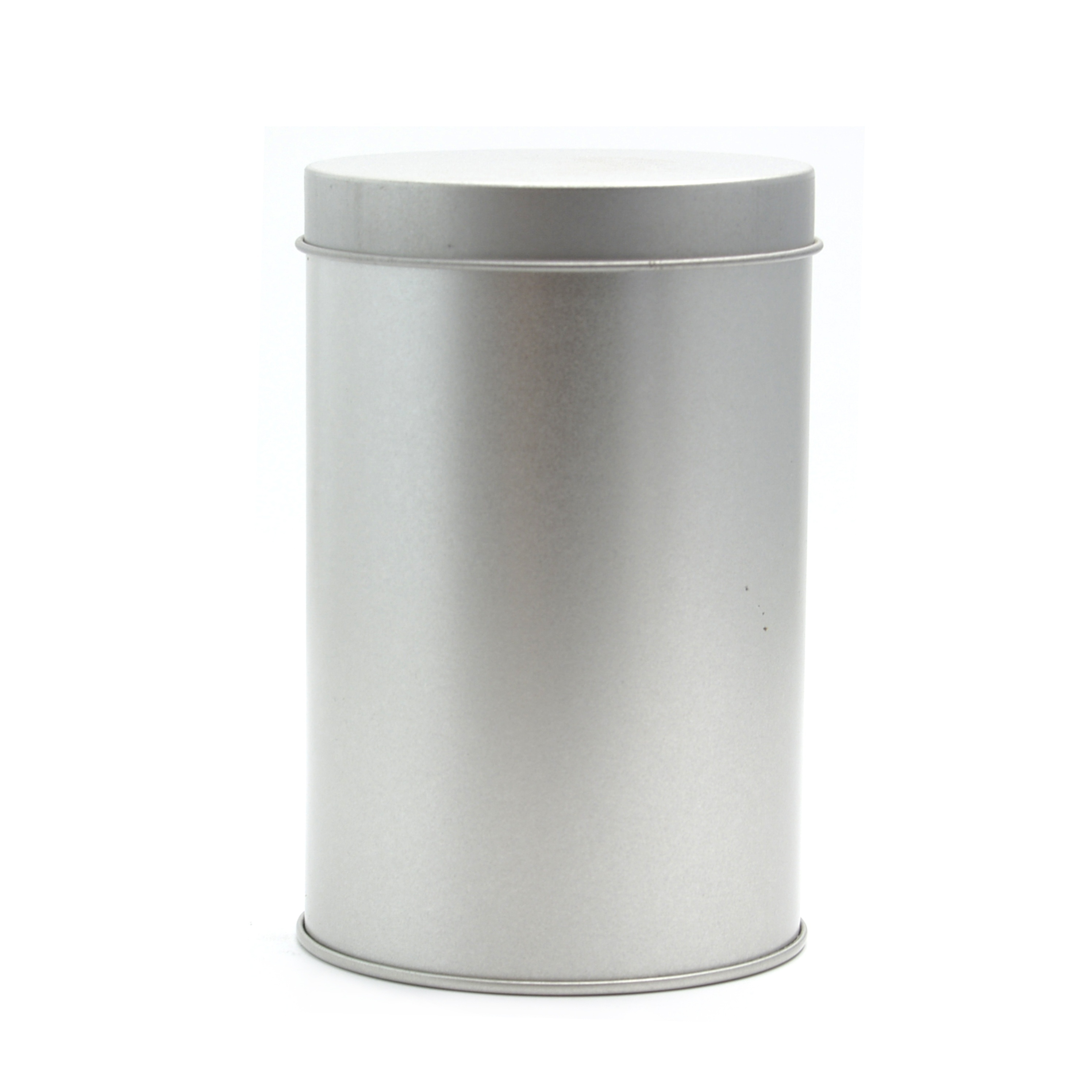 Food Grade Plain Silver Custom Airtight Round Metal Tea Canister Tin Can Coffee Stash Tin Box  With Inner Lid Wholesale