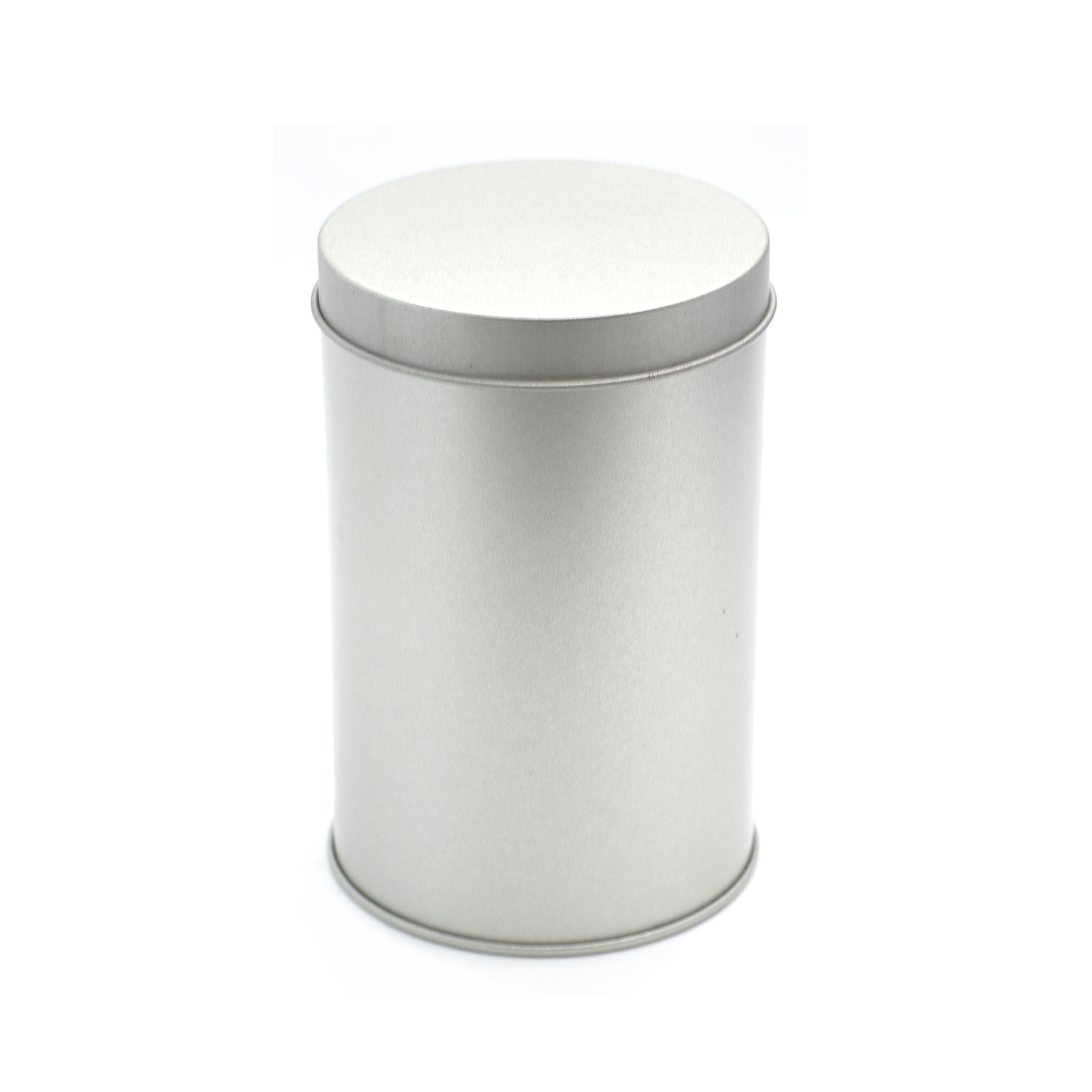 Food Grade Plain Silver Custom Airtight Round Metal Tea Canister Tin Can Coffee Stash Tin Box  With Inner Lid Wholesale