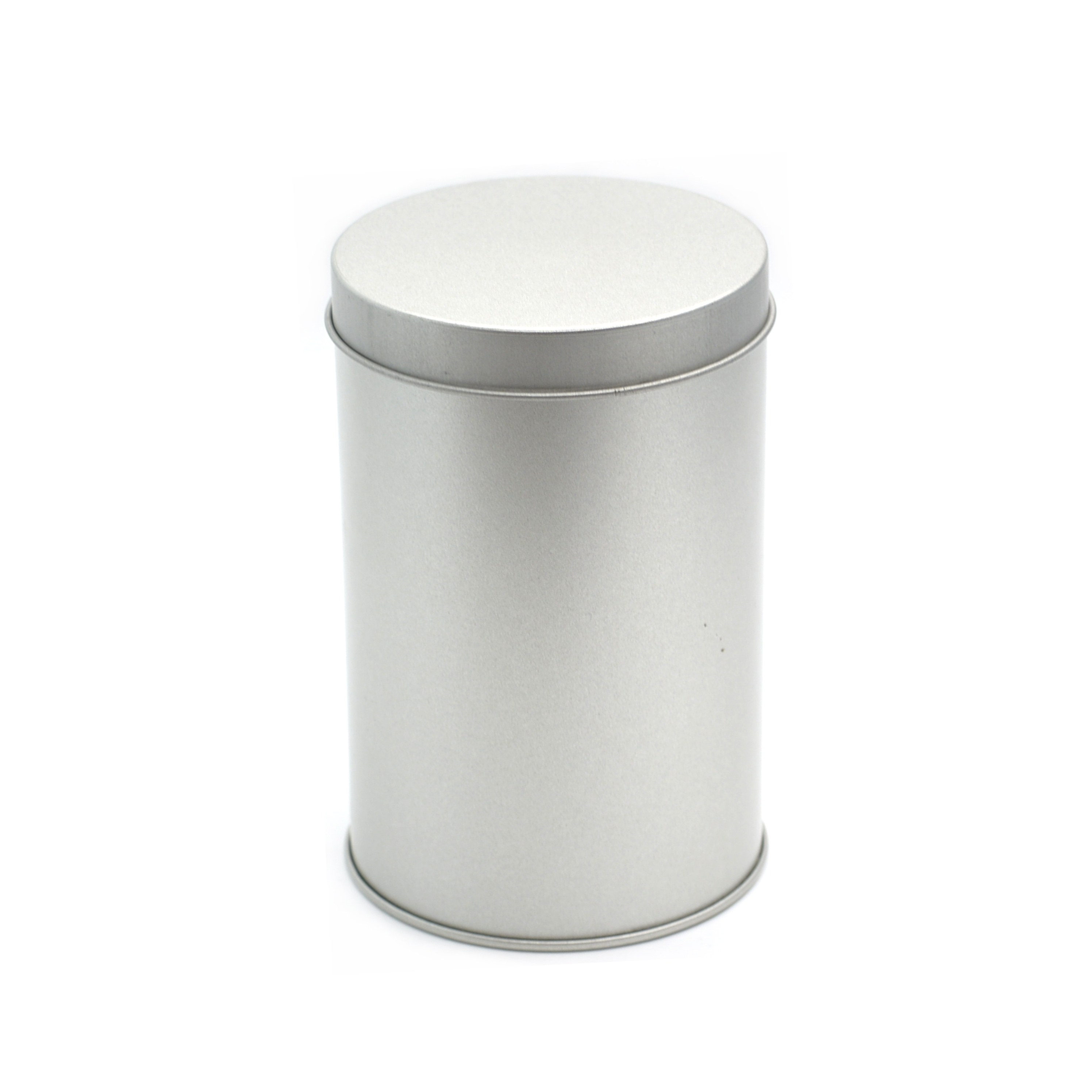 Food Grade Plain Silver Custom Airtight Round Metal Tea Canister Tin Can Coffee Stash Tin Box  With Inner Lid Wholesale