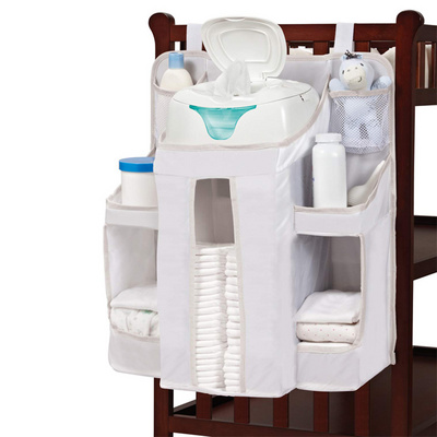 baby crib diaper caddy organizer storage  multipurpose baby bed storage bag diaper clothes hanging organizer for diaper