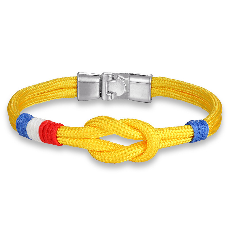 French Flag Sport Camping for Couple bracelet drapeau  Friendship Gifts Braided Nylon Rope Knot Bracelet