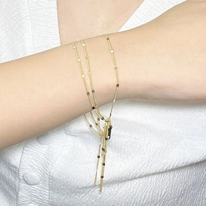 Stainless Steel Multilayers Gold Chain tassel shiny bracelet fashion simple commuter handcraft jewelry gift