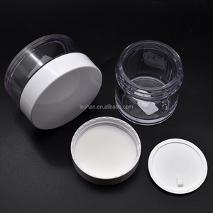 empty 30g 50g PET Plastic clear cosmetic jar with gold silver top lid for cream skin care packaging blam lip scrub container