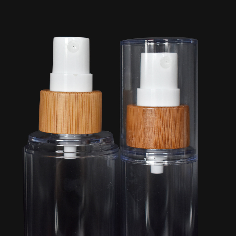 Luxury Airless Cosmetic Packaging 30ml 100ml Airless Pump Lotion Airless Bamboo Spray Bottle with Bamboo Pump