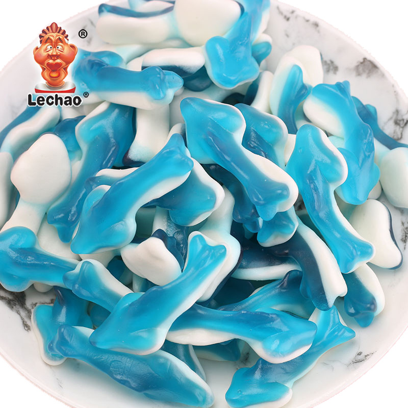 Sweet Fruit Flavor Halal Jelly Candy Blue Shark Shape Gummy Candy Toys