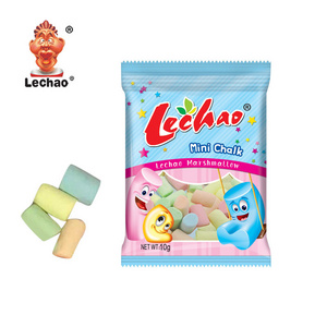 Halal chinese candy colorful chalk shape soft cotton candy marshmallows