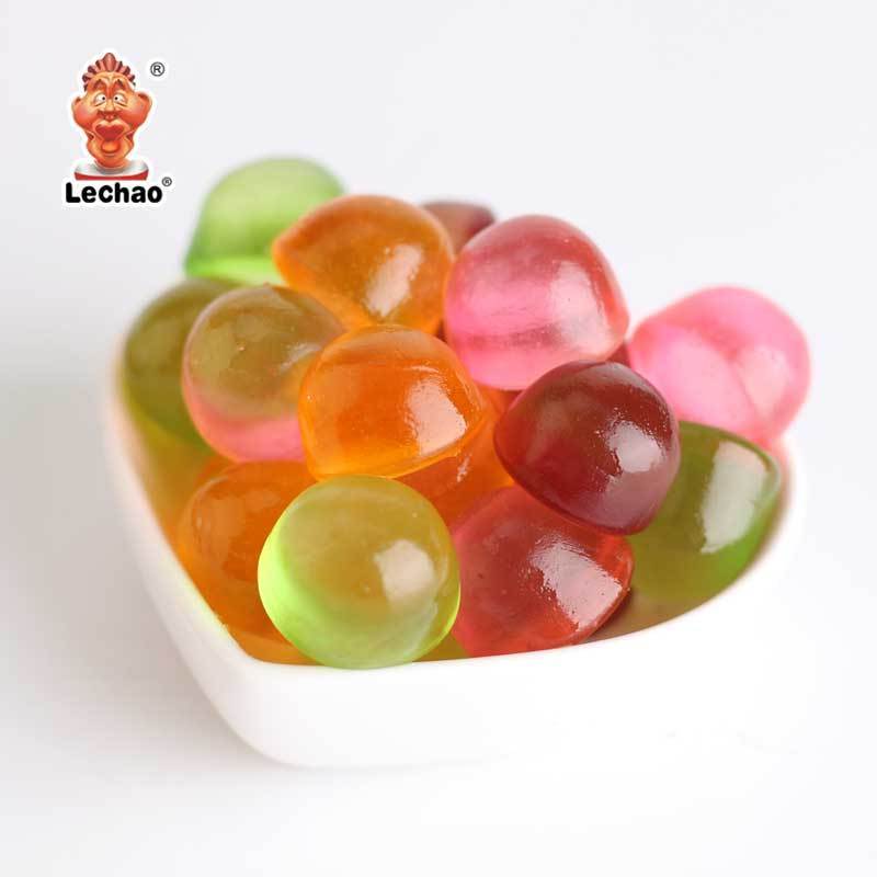 Candy Manufacturer Wholesale Mix Fruits Orange Grape Mango Peel Gummy Jelly Candy 4d Gummy Candy with Fruity Juice