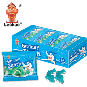 Sweet Fruit Flavor Halal Jelly Candy Blue Shark Shape Gummy Candy Toys