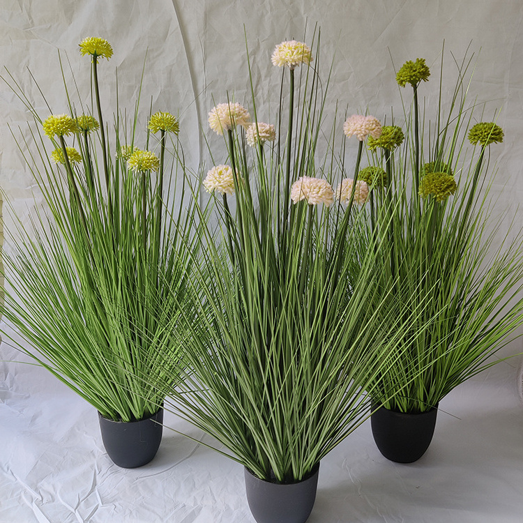 Factory Price 90 cm Plastic Indoor Decoration Artificial Dandelion Flower Tall Onion Grass For Bonsai Artificial