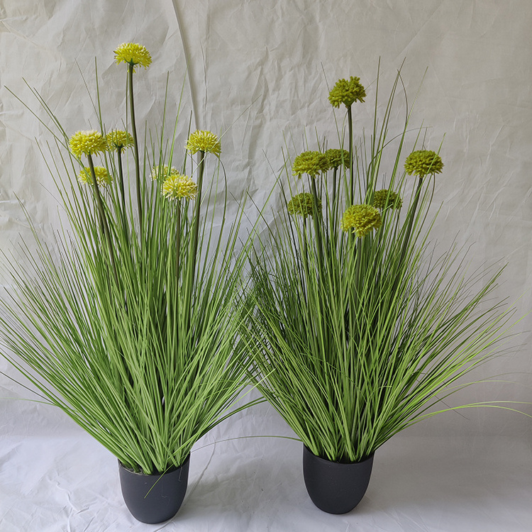 Factory Price 90 cm Plastic Indoor Decoration Artificial Dandelion Flower Tall Onion Grass For Bonsai Artificial