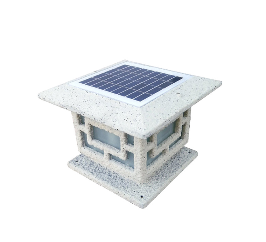 Large capacity cell 2018 new can be customized outdoor solar lawn light solar park light solar column headlight  Pillar Light