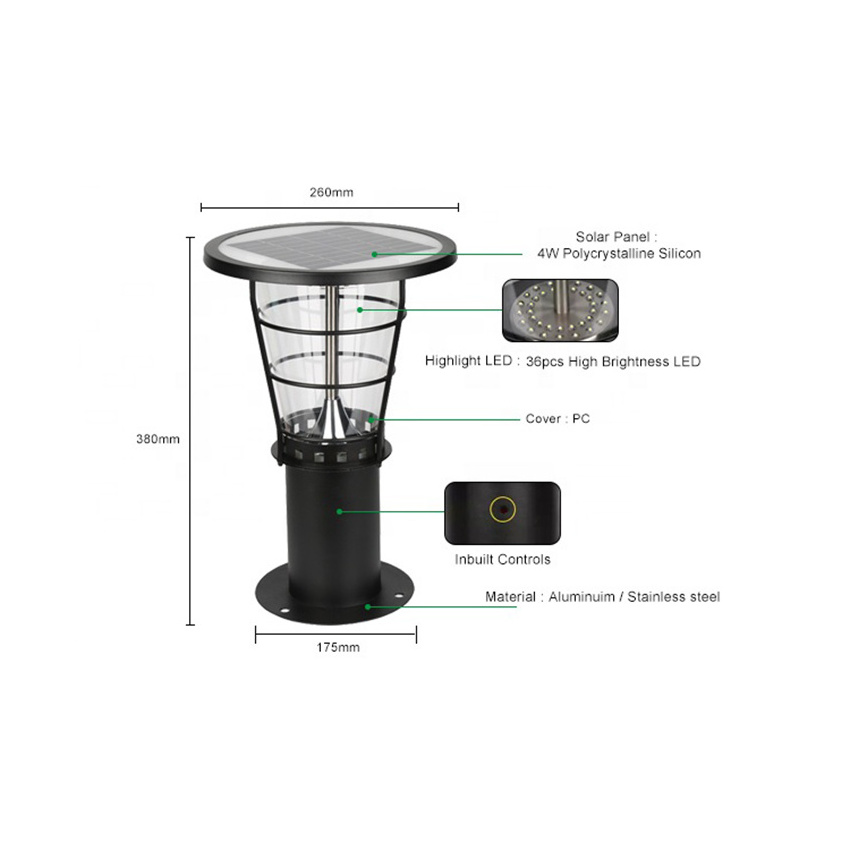 High Brightness Cool White LED Solar Garden Lights IP65 Stainless Steel PIR Motion Sensor Battery Power DC Powered CE ROHS