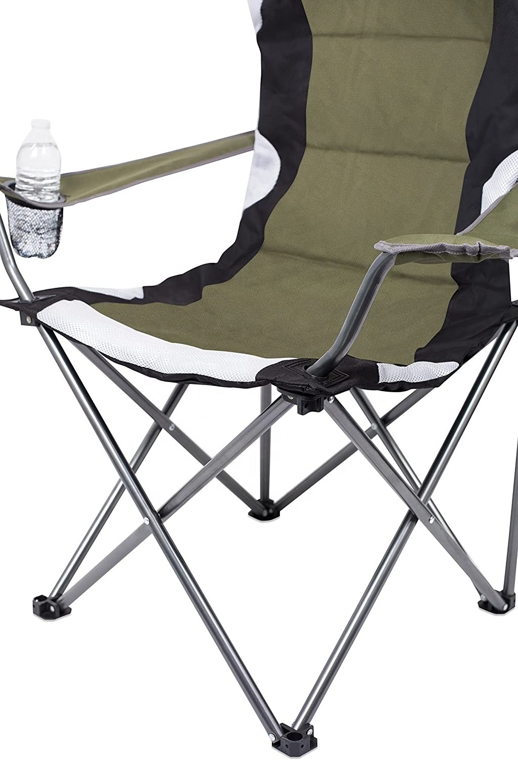 Internet's Best Padded Camping Folding Chair Outdoor  Sports Cup Holder Comfortable  Carry Bag  Beach Quad