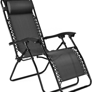 Zero Gravity Chair  Anti Gravity Outdoor Lounger Patio Folding Reclining  and Textile Seat with Footrest & Adjustable Pillow