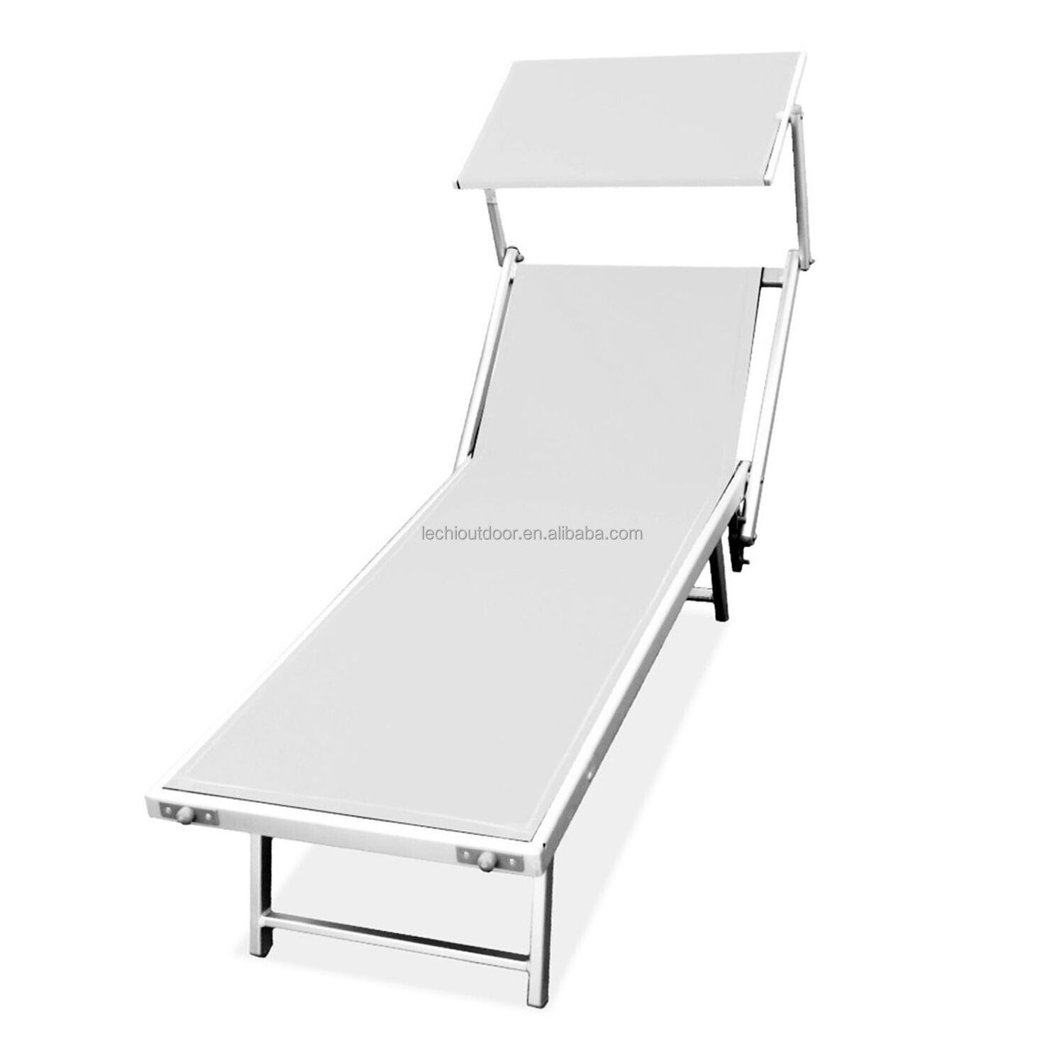 ALUMINIUM SEA BED RECLINING GARDEN PORTABLE FOLDING SUNBED  textile beach sun lounger with canopy outdoor chaise lounge