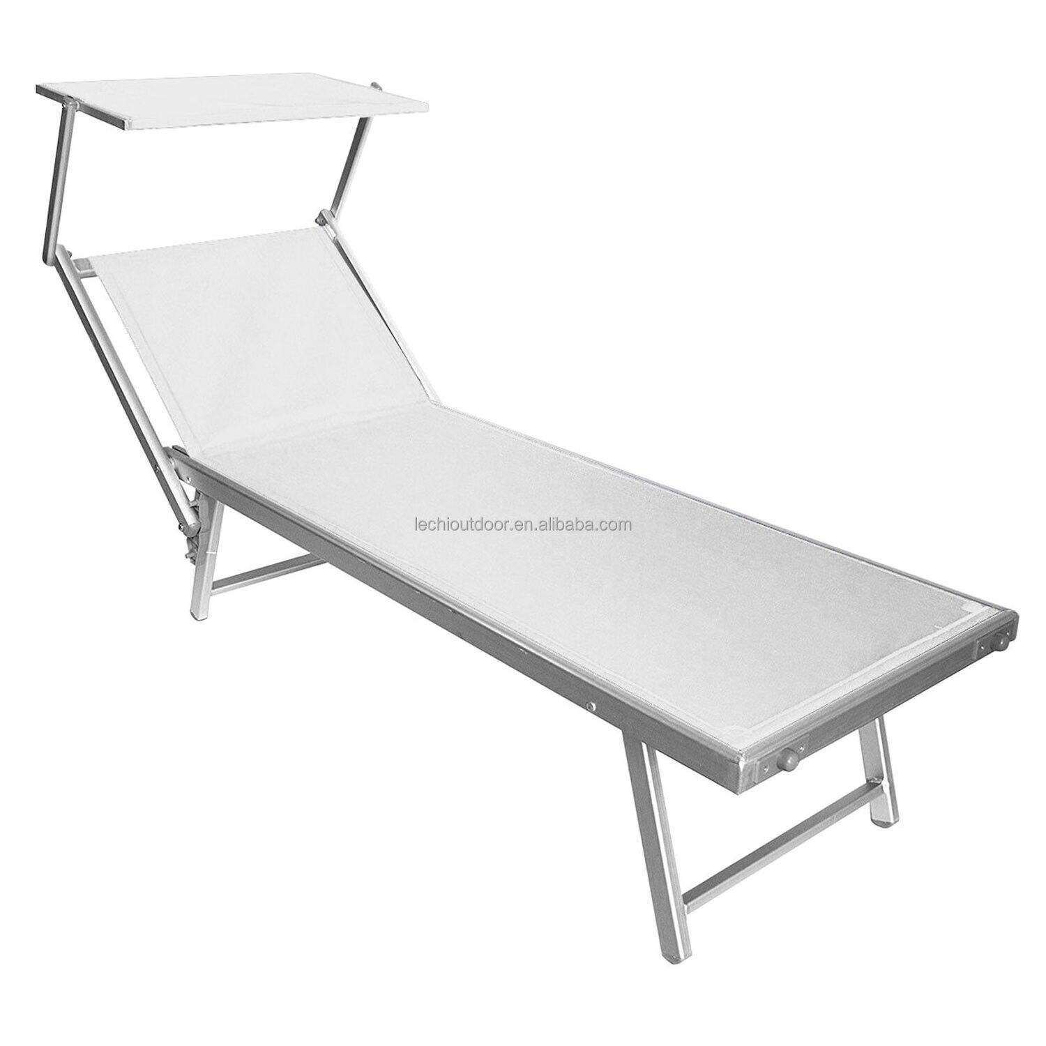 ALUMINIUM SEA BED RECLINING GARDEN PORTABLE FOLDING SUNBED  textile beach sun lounger with canopy outdoor chaise lounge