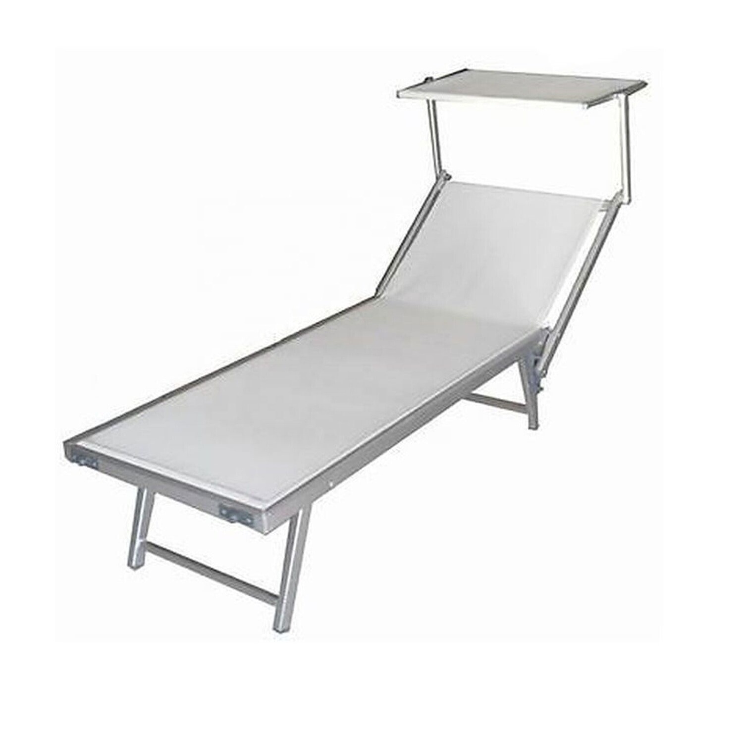 ALUMINIUM SEA BED RECLINING GARDEN PORTABLE FOLDING SUNBED  textile beach sun lounger with canopy outdoor chaise lounge