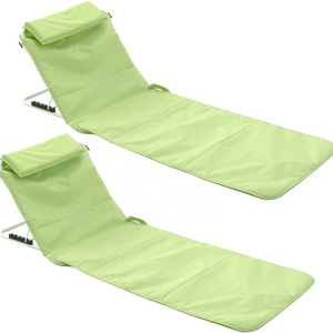 Adjustable Portable  Reclining Lounger Beach Mat Chaise Lounge Lawn Chairs for Outdoor Relaxing Beach Chairs for Adults