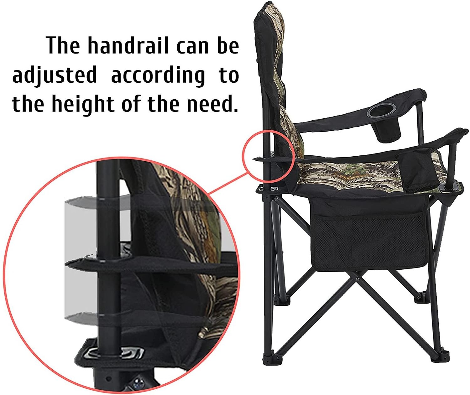 Oversized Camping Folding Heavy Duty Quad Outdoor Large Lawn Chairs Portable Support 400 lbs Padded Thicken Oxford with Armrest