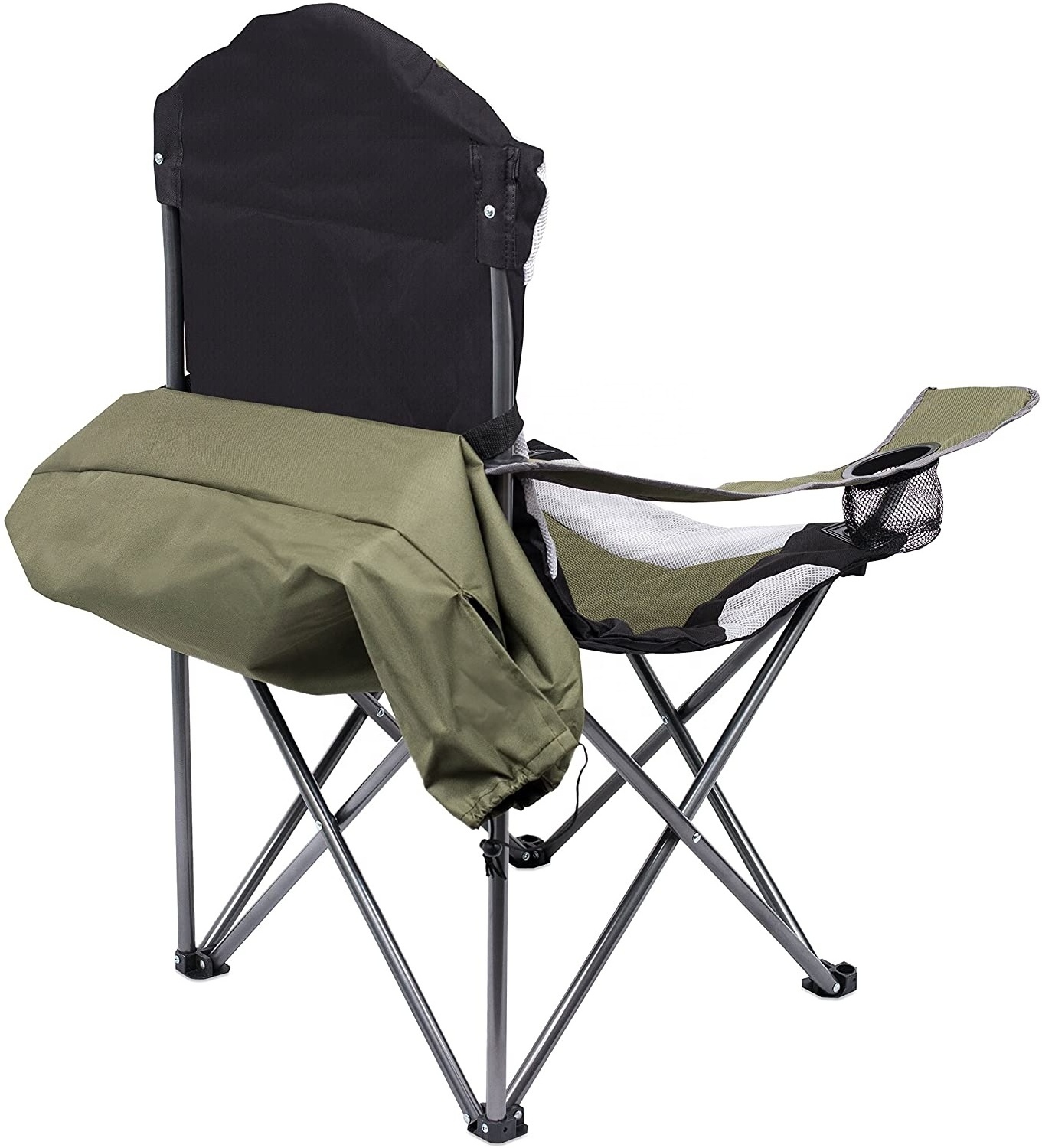 Internet's Best Padded Camping Folding Chair Outdoor  Sports Cup Holder Comfortable  Carry Bag  Beach Quad