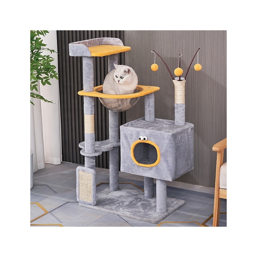 Wooden large sisal rope scratching board tall climbing cat tree tower