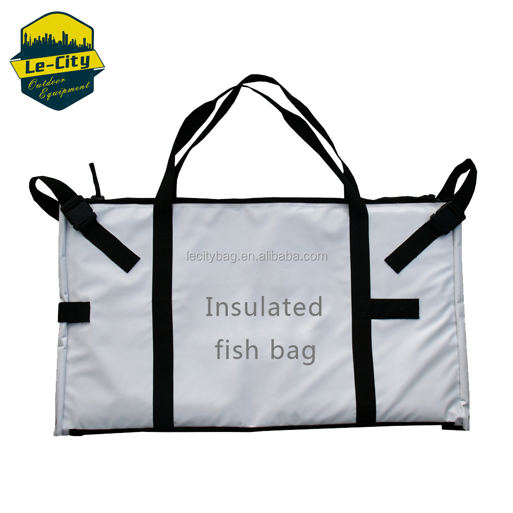 Heavy duty PVC customized large boat waterproof sling dry ice keep fresh insulated fishing cooler bag