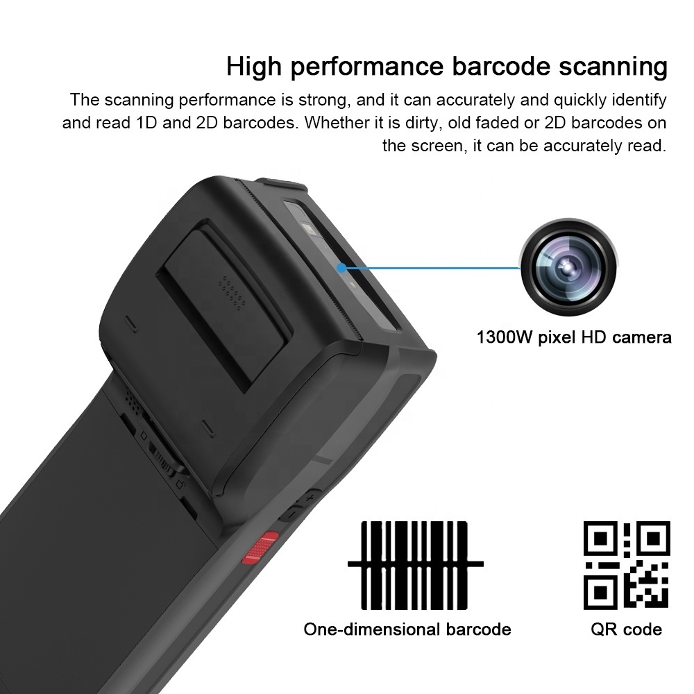 Blovedream S60 Wifi android 8.0 handheld barcode scanner portable receipt qr code thermal printer & label sticker 58mm