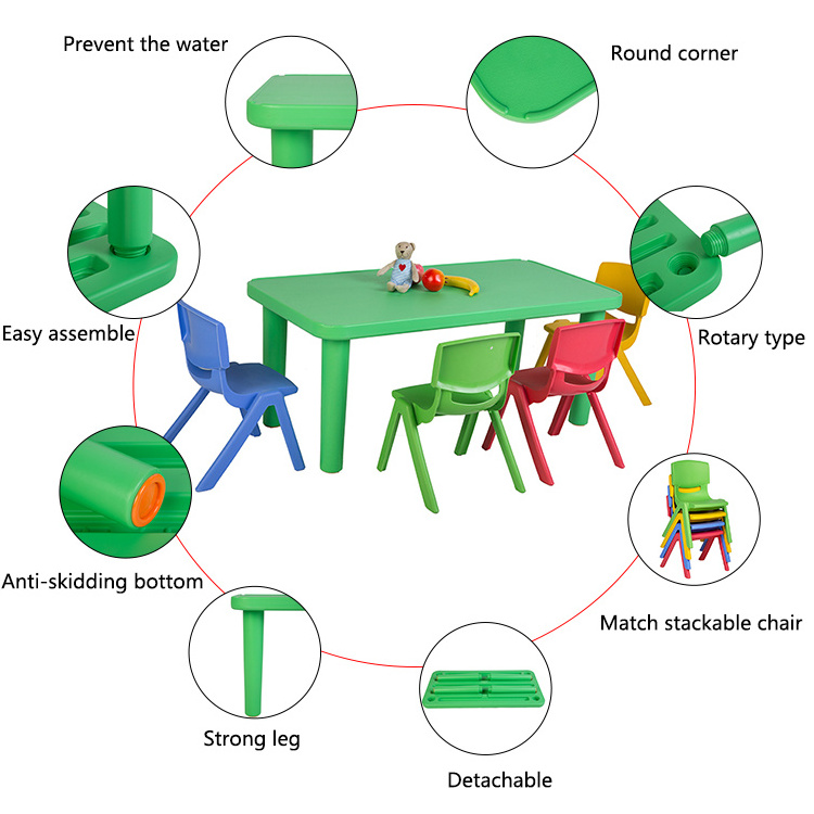 Wholesale cheap Portable Saving Space Collapsible Waterproof Safety Folding Kids Table and Chair Set Furniture Sets