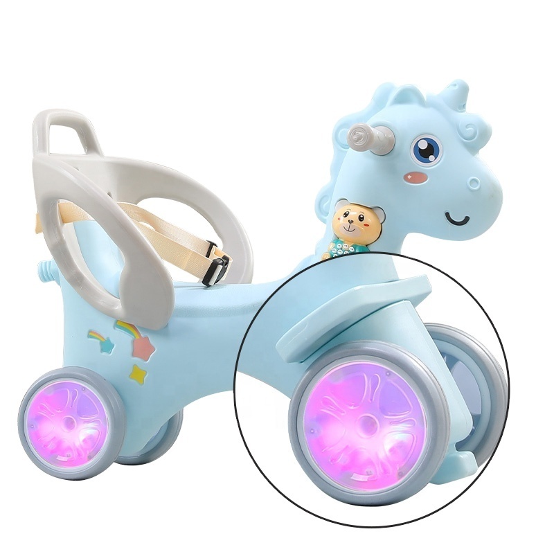 Multifunction 2 in 1 Car Animal Toy Ride Hobbyhorse Rider Baby Plastic Indoor Rocking Horse Chair Pink Green White Orange Blue