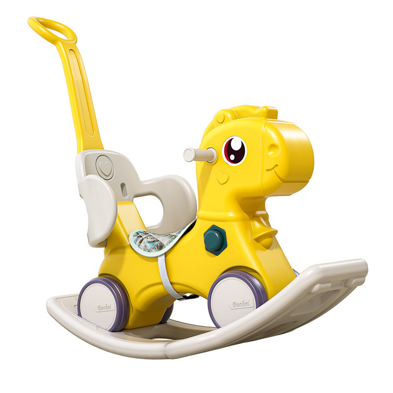 New Design 2 In 1 Multi Function Rocking Horse With Wheel Toddler Baby Toy Car Birthday Gifts Kid Ride On Toy