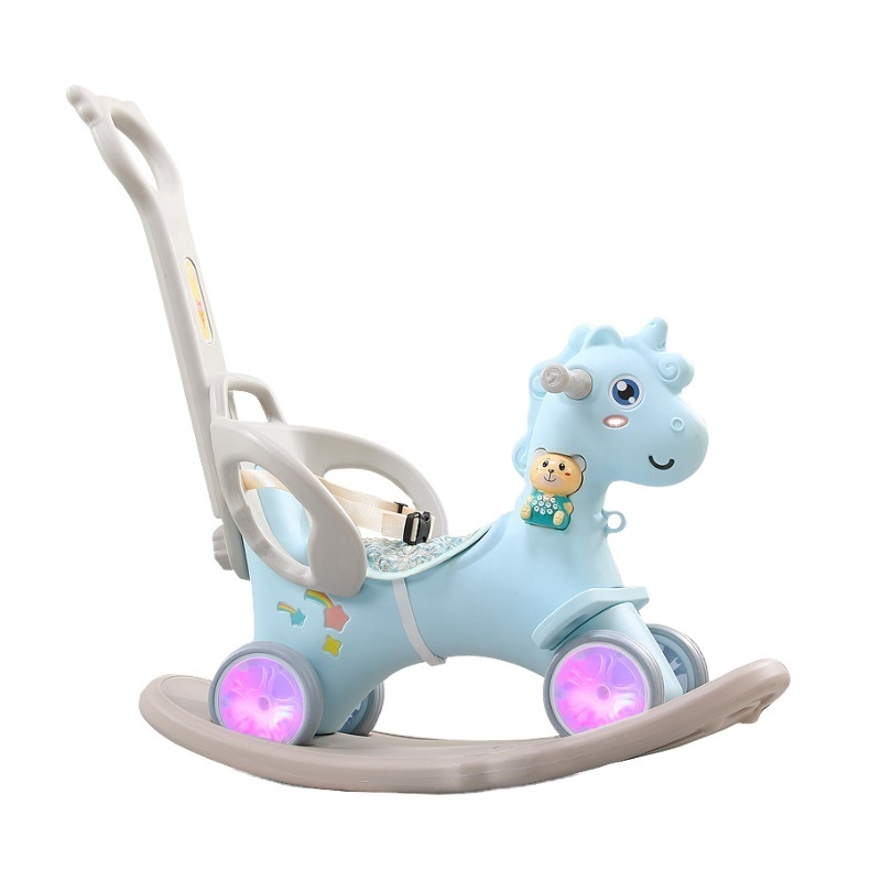 Multifunction 2 in 1 Car Animal Toy Ride Hobbyhorse Rider Baby Plastic Indoor Rocking Horse Chair Pink Green White Orange Blue