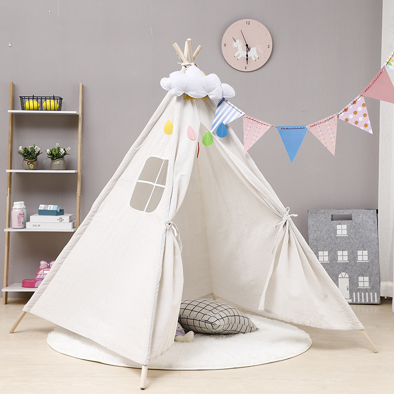 Wholesale Toy Tents 2022 New Product Kids Teepee Tent Foldable Indoor Sleepover Kids Teepee Tent with Canvas Tipi