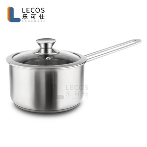 Good Quality Stainless Steel 16cm/18cm Milk Pot Mini Sauce Pan With Glass Lid