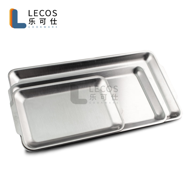 Food Grade Stainless Steel 304 Cake Baking Tray Serving Tray Oven Tray Hamburger Bakeware Customized