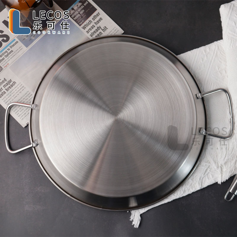 Restaurant Equipment Commercial Stainless Steel Seafood Pealla Pan with Non Stick Coating Frying Pan For Cooking