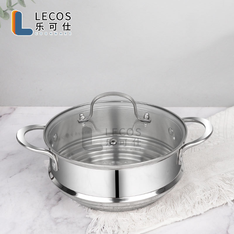 Suitable for 16/18/20cm Pots and Pans Stainless Steel Steamer Insert Steamer Basket Kitchen Tools with Lid