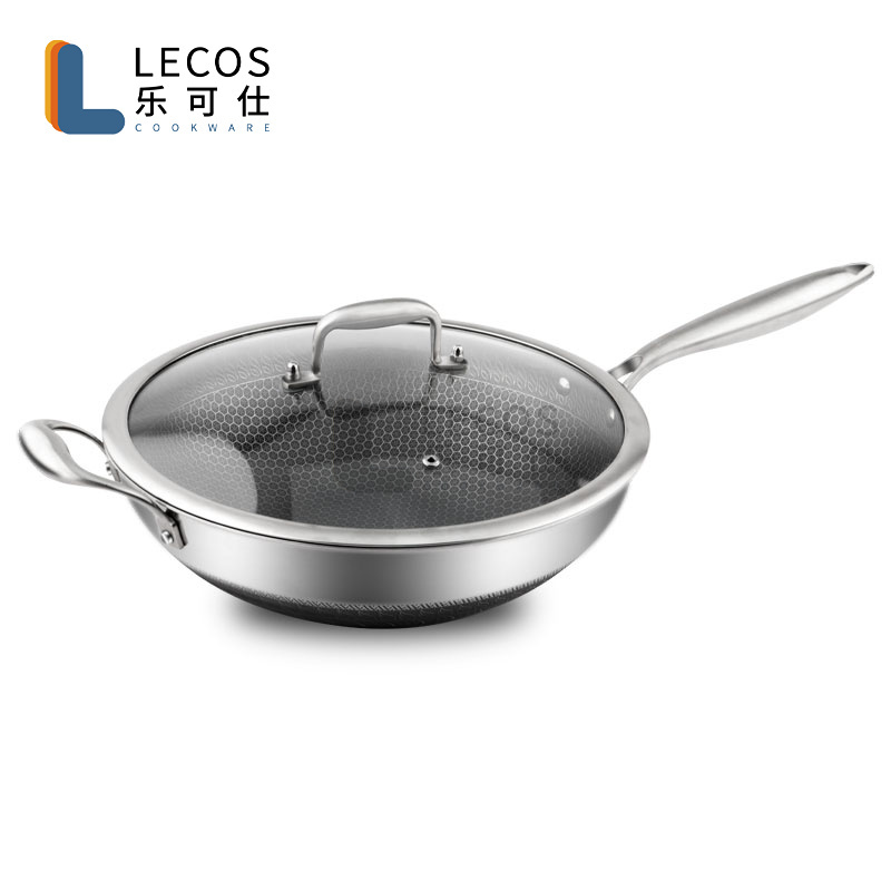 PFAS Free Non Stick Triply Stainless Steel Wok Pan And Pot Egg Deep Cookware Cooking Frying Pans