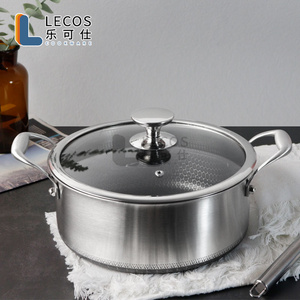 High Quality Double Handle Honeycomb Nonstick Coating Stainless Steel Soup Cooking Pot