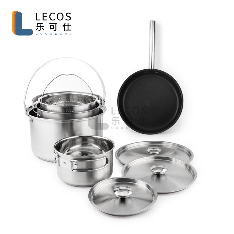 304 Stainless Steel Cooking Food Thailand Set Curry Pot With Handle Camping Cookware Cooking Pot