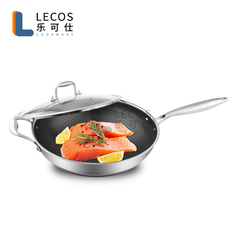 PFAS Free Non Stick Triply Stainless Steel Wok Pan And Pot Egg Deep Cookware Cooking Frying Pans